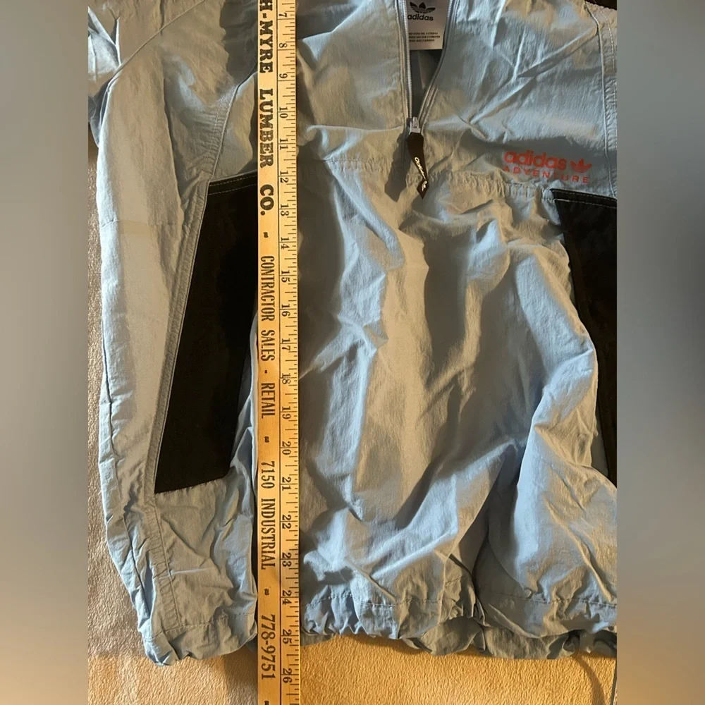 Adidas Adventure Windbreaker 1/2 Zip Jacket Zipper Kangaroo Pocket Size Small - Picture 9 of 9